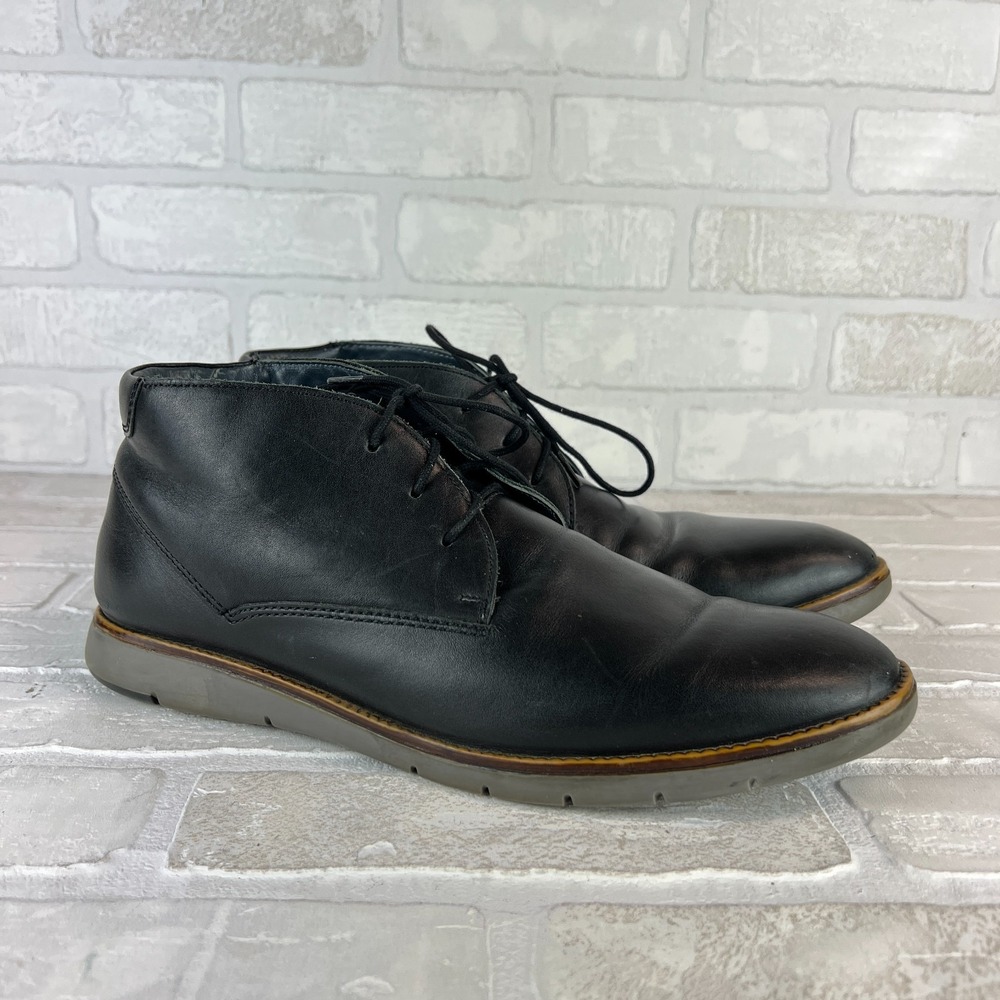 Josef Seibel Chukka Boots Mens 43 9.5 10 Black Leather Lace Up Preppy Classic